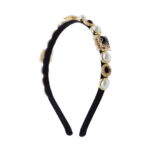 Black Headband with Pearls