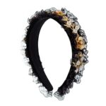 Black Jewelled Headband with Pearls
