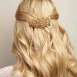 Crystal Hair Clip Large Rose – Featured in Closer Magazine – Gold 2