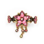 Flower Hair Accessory with Gems – Pink