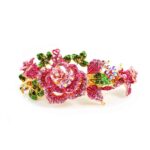 Flower Hair Clip with Diamante – Pink