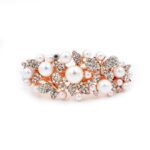 Pearl Hair Clip with Crystal – Rose Gold