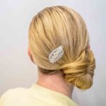 Silver Pearl Hair Clip with Diamante 2