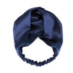 Twist Headband in Satin with Stretch – Dark Blue