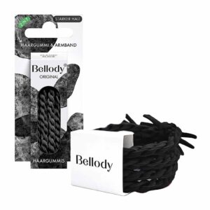 BELLODY Original Classic Black Hair Ties x4