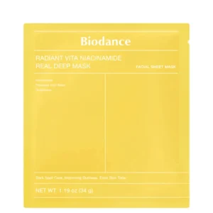 BIODANCE Radiant Vita Niacinamide Real Deep Mask Nahatooni ühtlustav hüdrogeelmask 34g