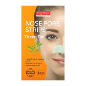 PUREDERM Nose Pore Green Tea Strips Ninaplaastrid rohelise teega 6pcs